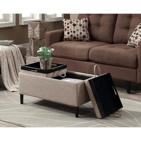 Designs4Comfort Magnolia Storage Ottoman with Reversible Trays