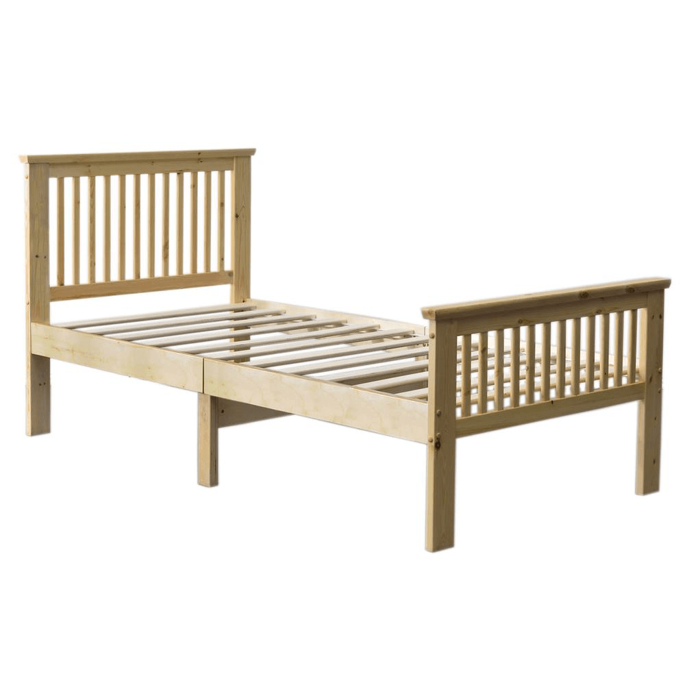 Better Home Products Jassmine Solid Wood Platform Pine Twin Bed in Natural